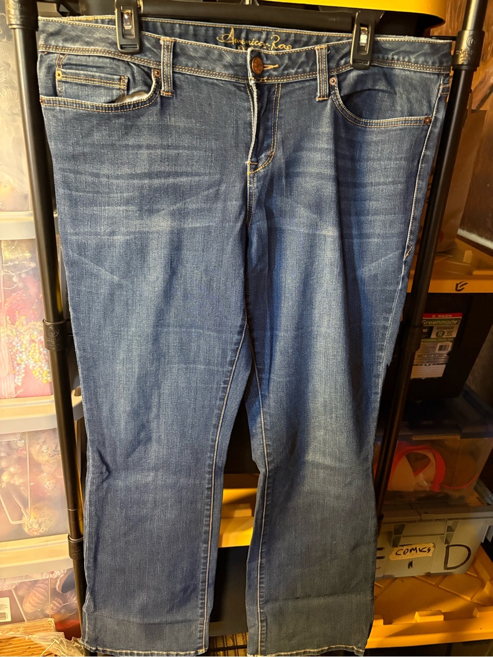 American Rag Straight Leg Jeans in Dark Blue Wash